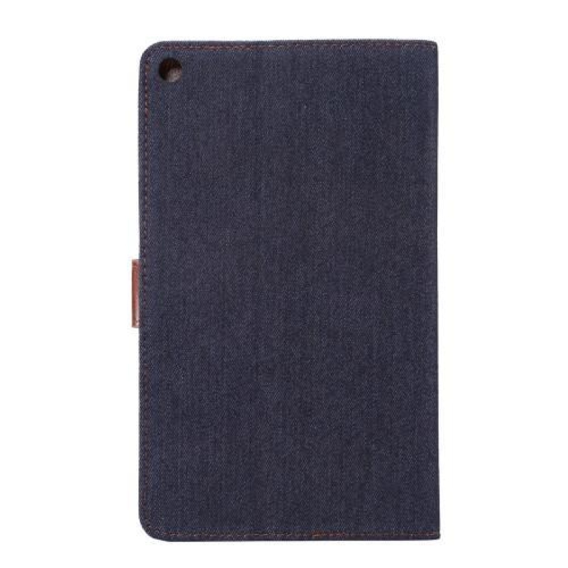 Jeans PU kožené/textilní pouzdro na tablet Huawei MediaPad M3 Lite 10 - černé