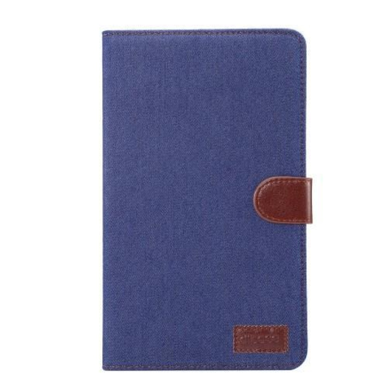 Jeans PU kožené/textilní pouzdro na tablet Huawei MediaPad M3 Lite 10 - tmavě modré