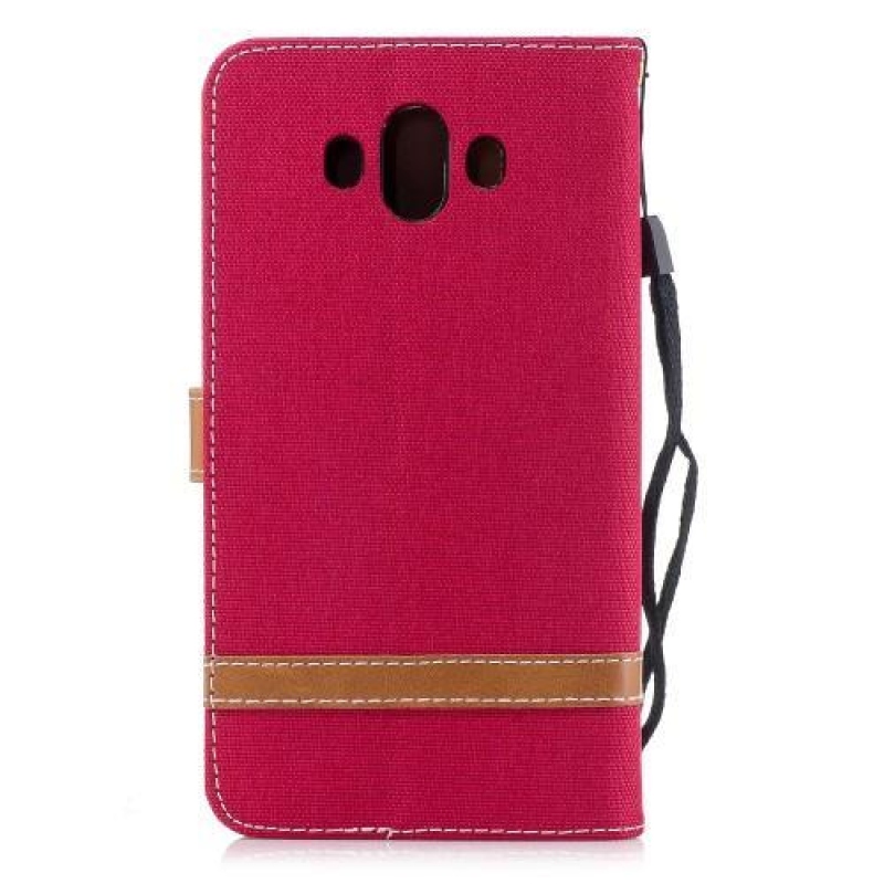 Jeany PU  kožené/textilní pouzdro na Huawei Mate 10 - červené
