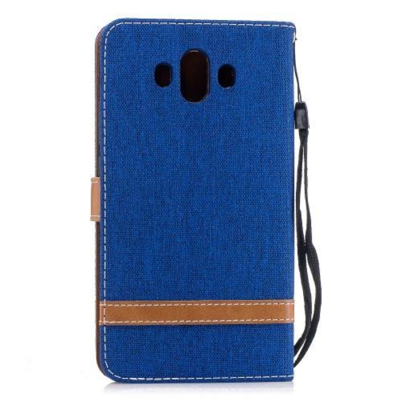 Jeany PU  kožené/textilní pouzdro na Huawei Mate 10 - modré
