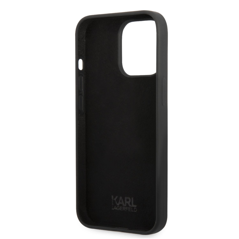Karl Lagerfeld Liquid silikonový Ikonik NFT zadní kryt pro iPhone 13 Pro černý