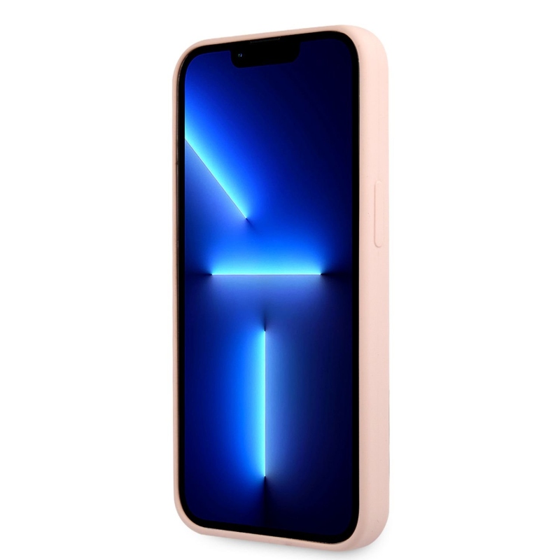 Karl Lagerfeld Liquid silikonový Ikonik NFT zadní kryt pro iPhone 13 Pro růžový