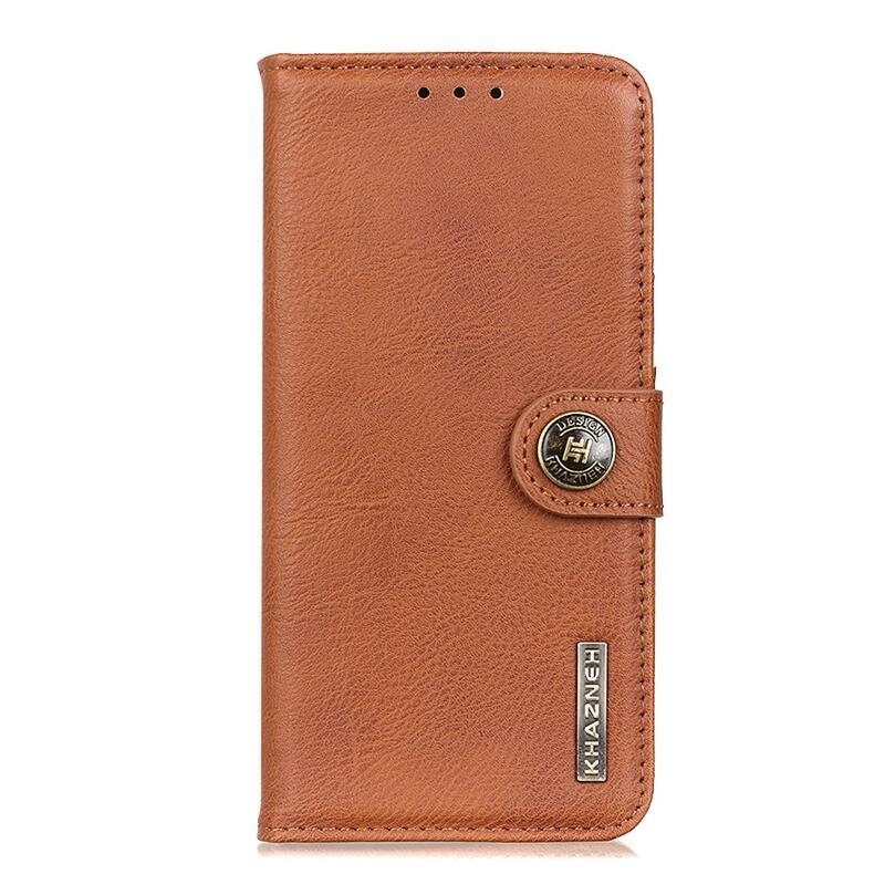 KHAZ PU kožené peněženkové pouzdro na mobil Xiaomi Mi 11 Ultra - hnědé