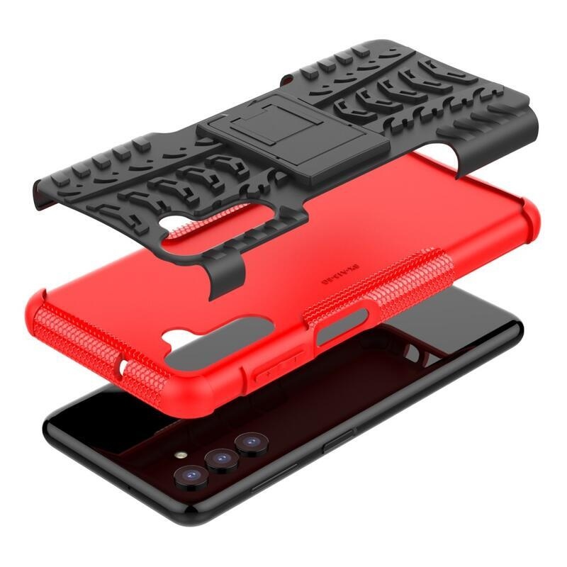 Kick odolný hybridní kryt na mobil Samsung Galaxy A13 5G/Galaxy A04s (164.7 x 76.7 x 9.1 mm) - červený