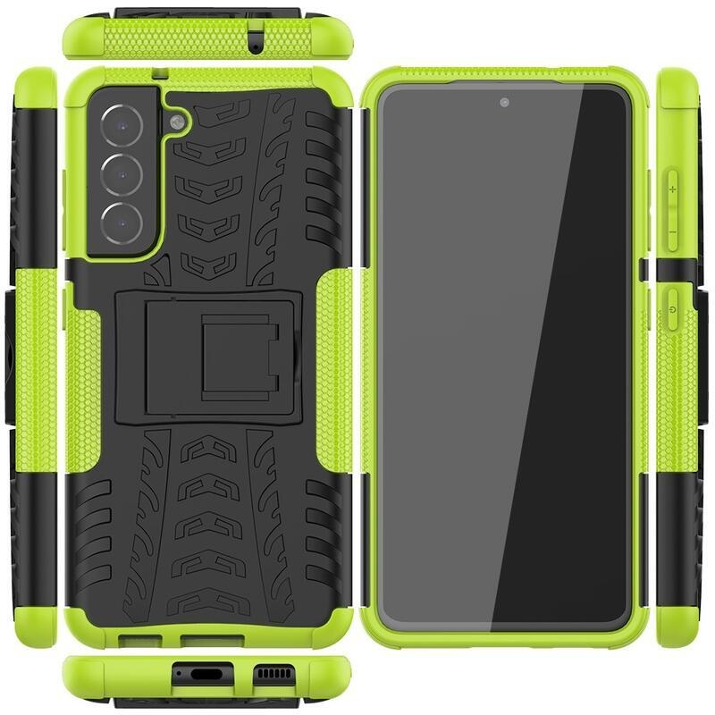 Kick odolný hybridní kryt na mobil Samsung Galaxy S21 FE 5G - zelený