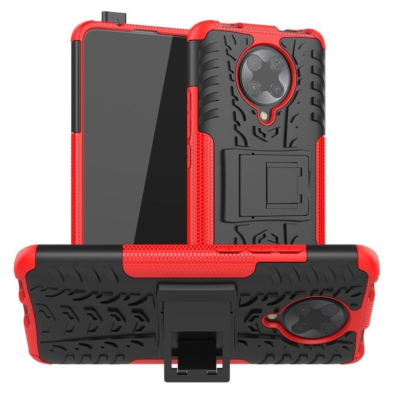 Kick odolný hybridní kryt na mobil Xiaomi Poco F2 Pro - červený