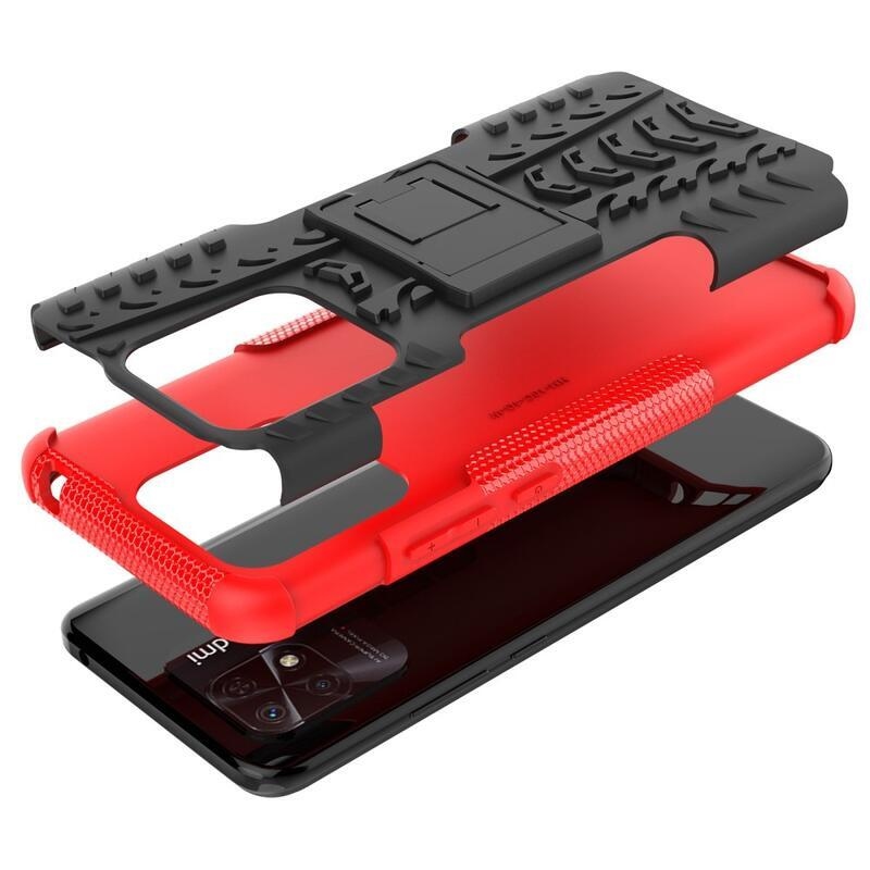 Kick odolný hybridní kryt na mobil Xiaomi Redmi 10C - červený