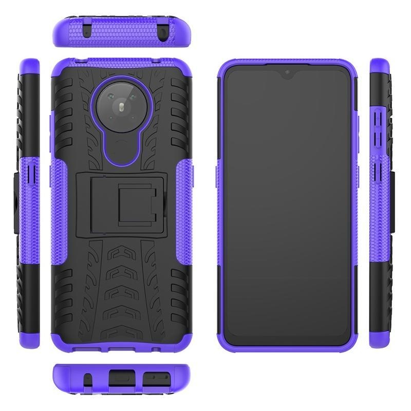 Kick odolný hybridní kryt pro mobil Nokia 5.3 - fialový