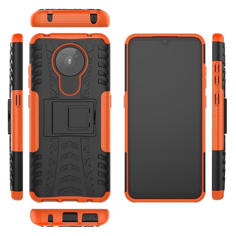 Kick odolný hybridní kryt pro mobil Nokia 5.3 - oranžový