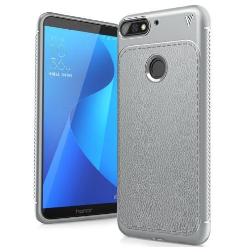 LEN gelový obal s texturou na Huawei Y7 Prime (2018) a Honor 7C - šedý