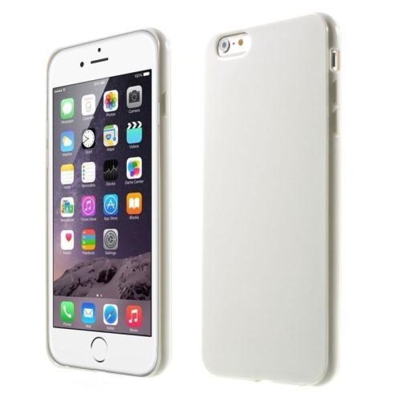 Lesklý gelový obal na iPhone 6s Plus a 6 Plus - bílý