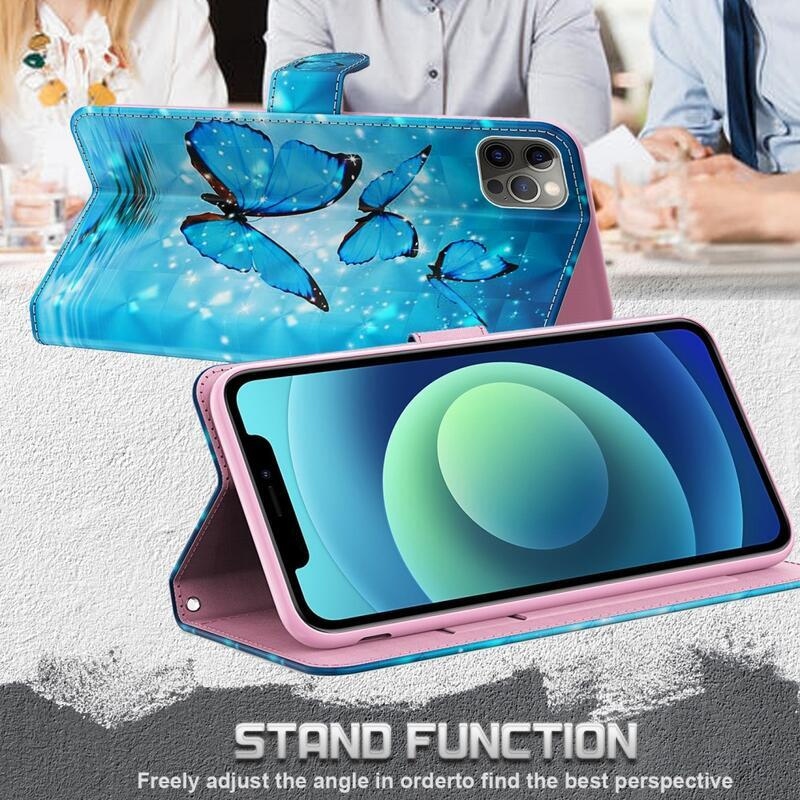 Light peněženkové pouzdro na mobil Samsung Galaxy A32 5G - modrý motýl