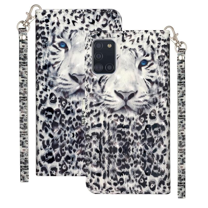 Light PU kožené peněženkové pouzdro na mobil Samsung Galaxy A31 - leopard