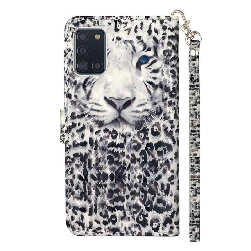 Light PU kožené peněženkové pouzdro na mobil Samsung Galaxy A31 - leopard