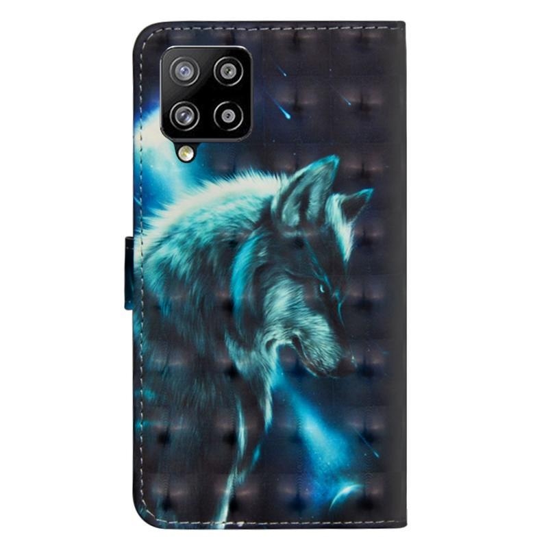 Light PU kožené peněženkové pouzdro na mobil Samsung Galaxy A42 5G - vlk