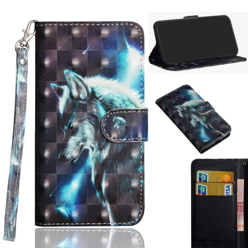 Light PU kožené peněženkové pouzdro na mobil Samsung Galaxy A42 5G - vlk