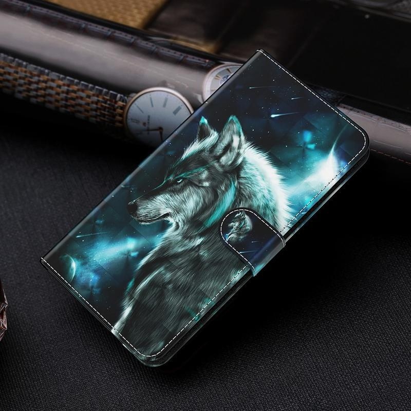 Light PU kožené peněženkové pouzdro na mobil Samsung Galaxy S21 - vlk
