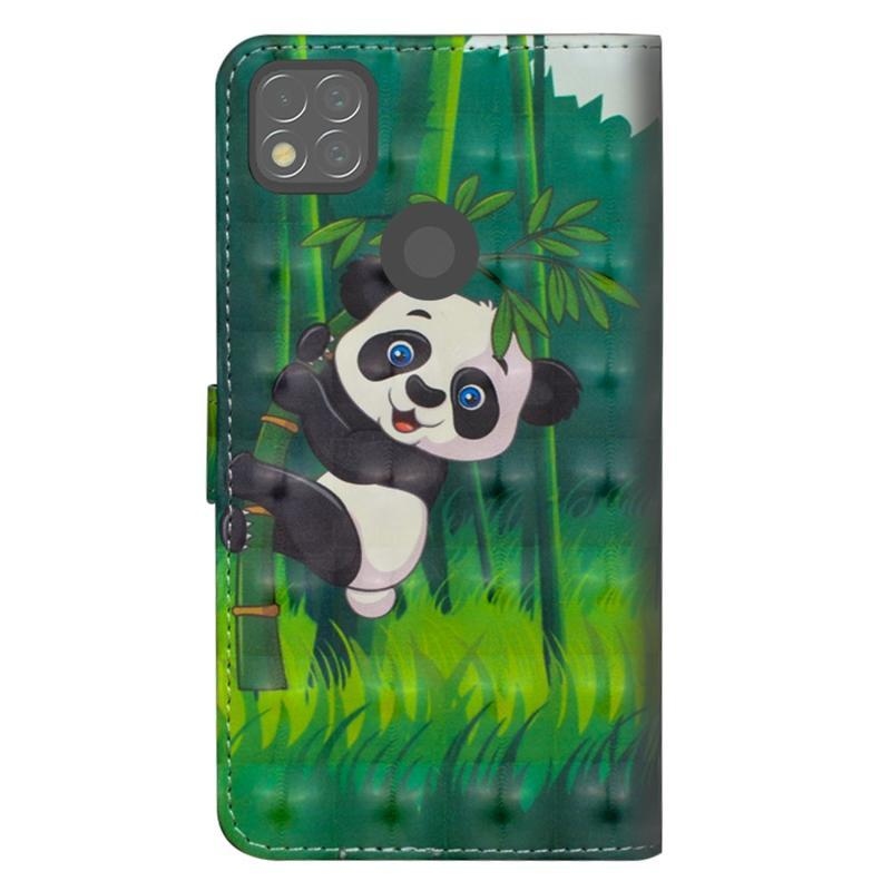 Light PU kožené peněženkové pouzdro na mobil Xiaomi Redmi 9C - panda