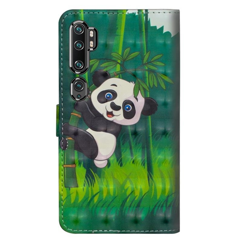 Light PU kožené pouzdro na mobil Xiaomi Mi Note 10 / Mi Note 10 Pro - panda s bambusem