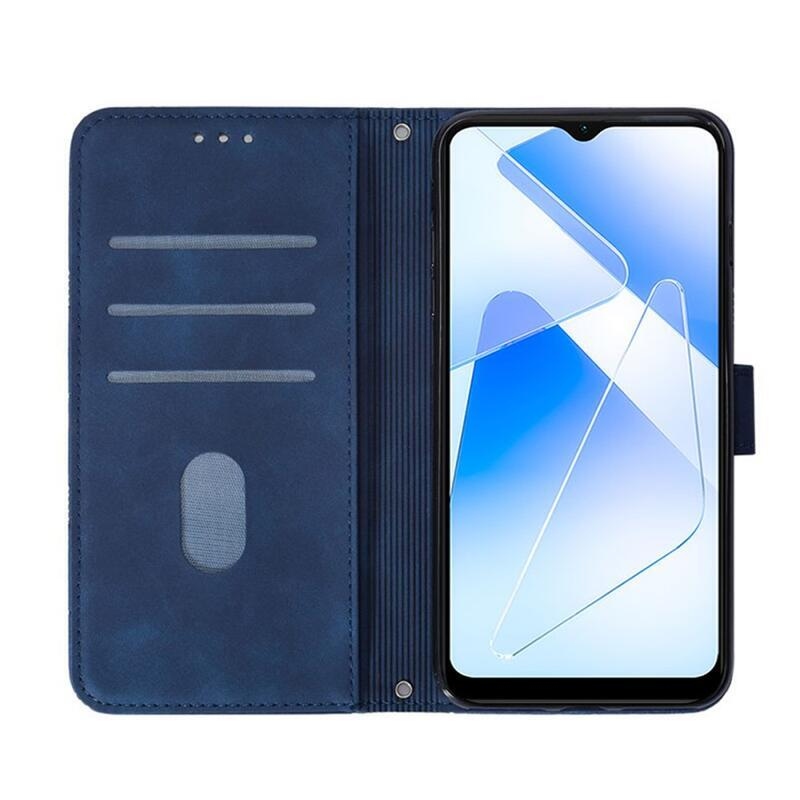 Line PU kožené peněženkové pouzdro na mobil Oppo A16s/A54s - modré