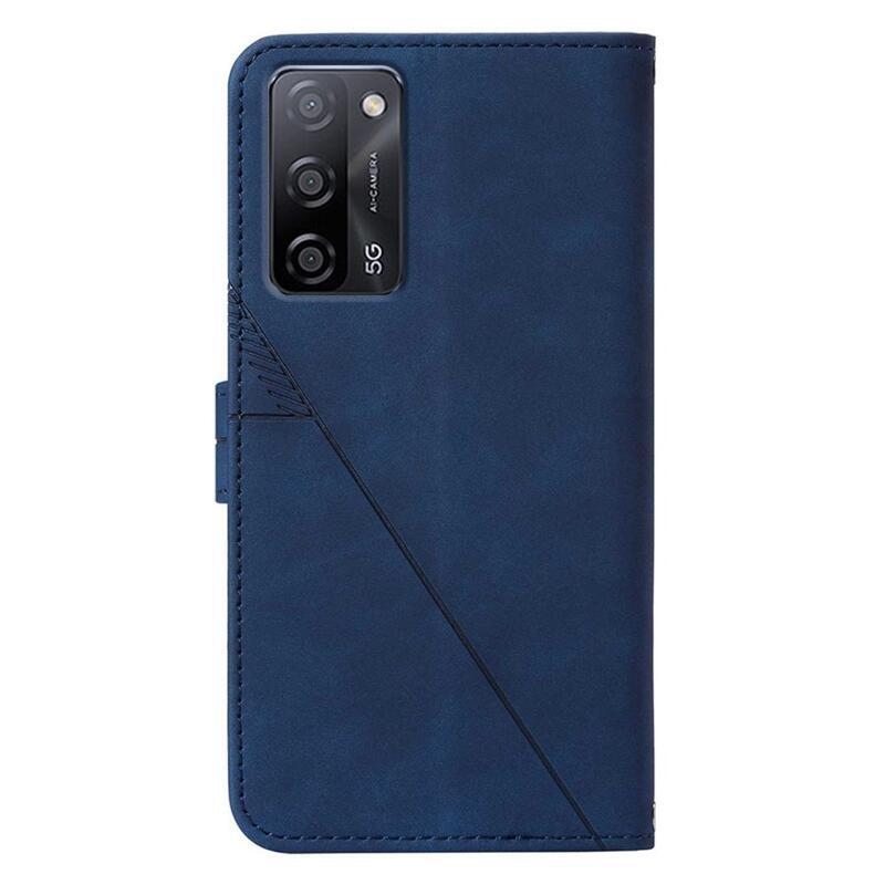 Line PU kožené peněženkové pouzdro na mobil Oppo A16s/A54s - modré
