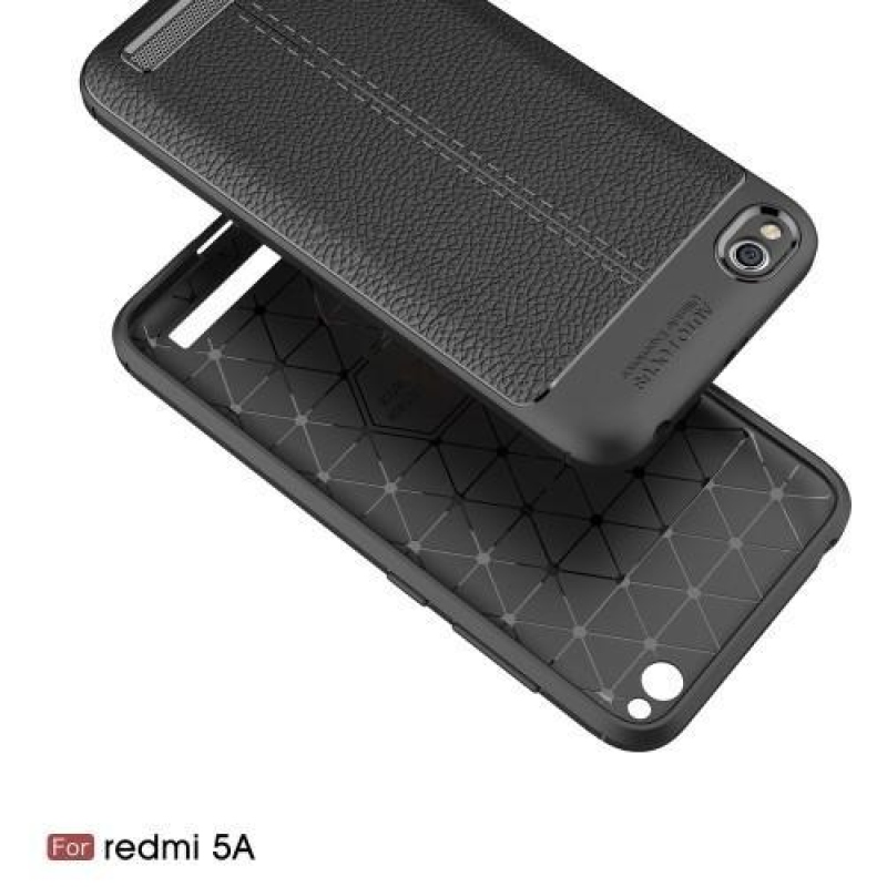Litch gelový obal s texturovanými zády na Xiaomi Redmi 5A - černé