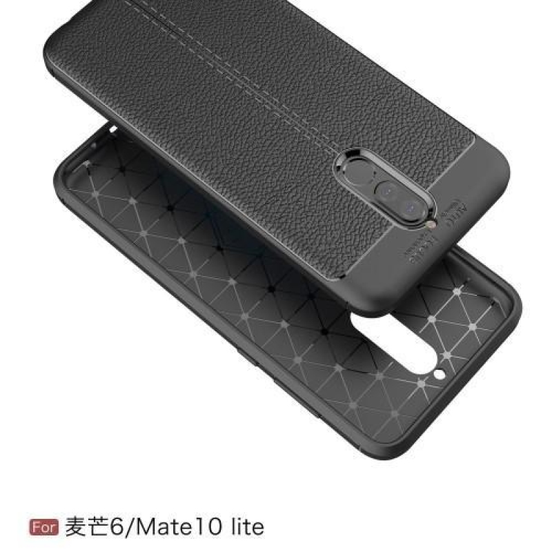 Litch odolný gelový obal s texturou na Huawei Mate 10 Lite - červený