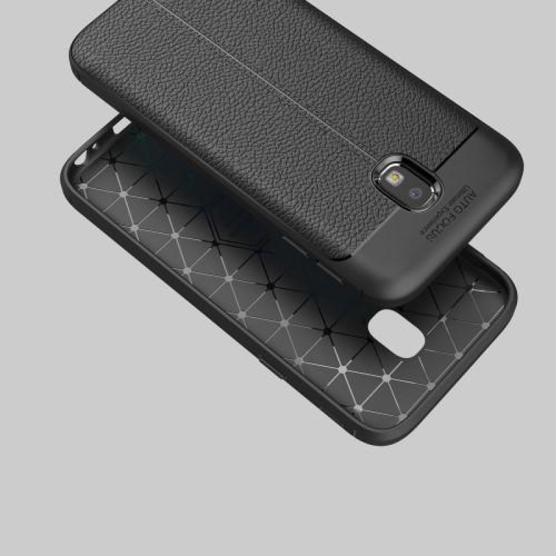 Litch odolný gelový obal s texturovanými zády na Samsung Galaxy J3 (2017) - černý