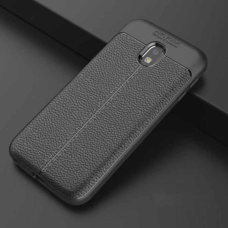 Litch odolný gelový obal s texturovanými zády na Samsung Galaxy J3 (2017) - černý