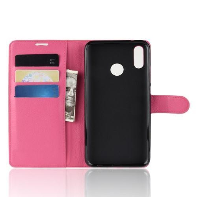 Litch PU kožené peněženkové pouzdro na mobil Honor 10 Lite a Huawei P Smart (2019) - rose