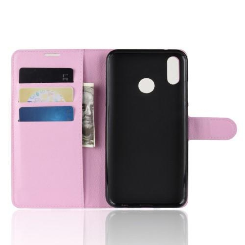 Litch PU kožené peněženkové pouzdro na mobil Honor 10 Lite a Huawei P Smart (2019) - růžové