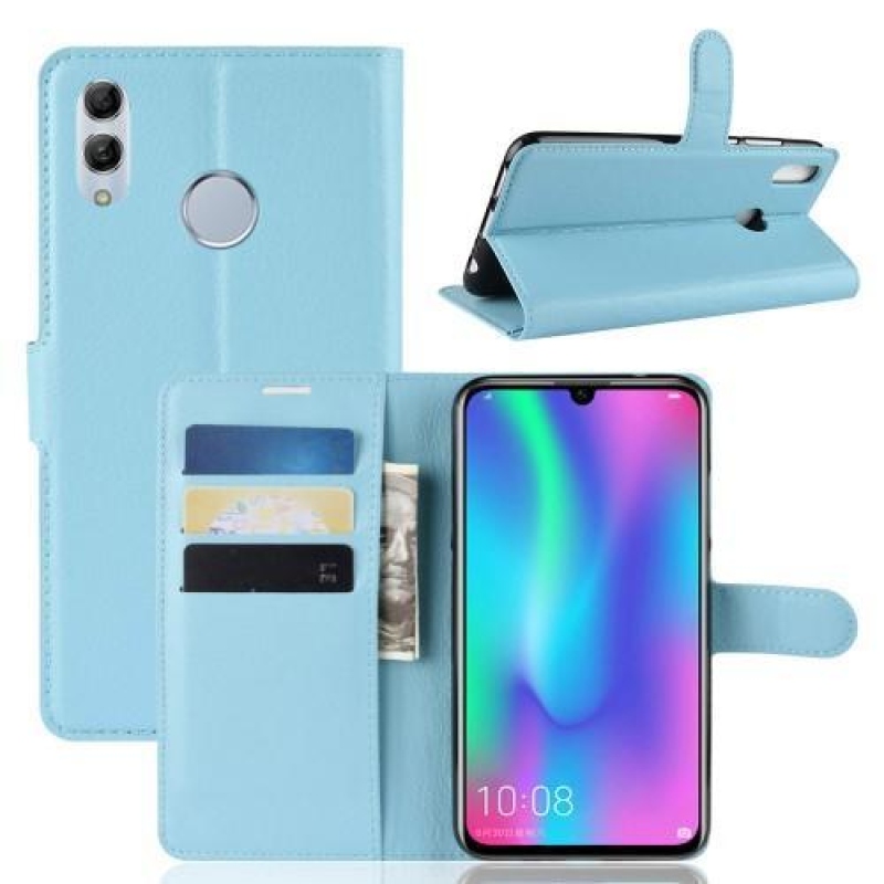 Litch PU kožené peněženkové pouzdro na mobil Honor 10 Lite a Huawei P Smart (2019) - světlemodré