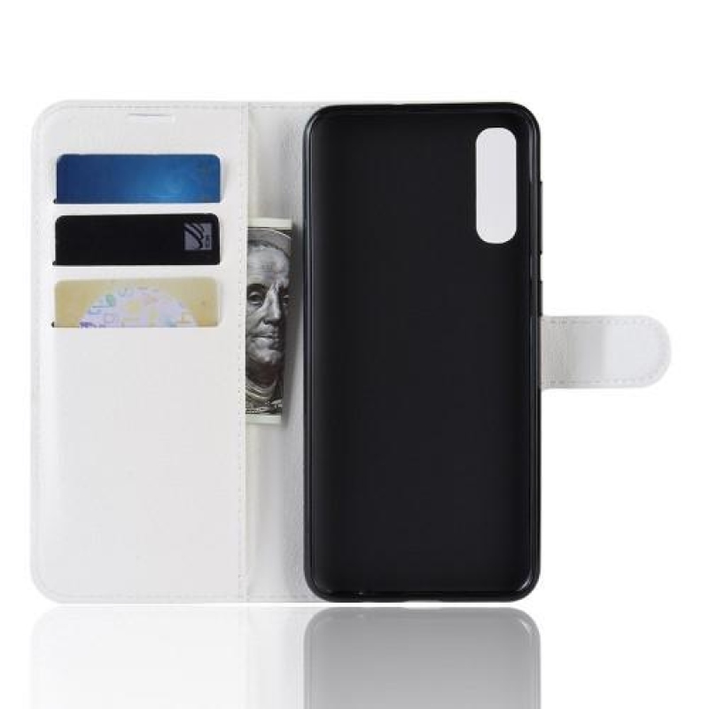Litch PU kožené peněženkové pouzdro na Samsung Galaxy A50 / A30s - bílé