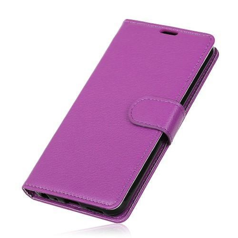 Litch PU kožené peněženkové pouzdro na Samsung Galaxy S10+ - fialové