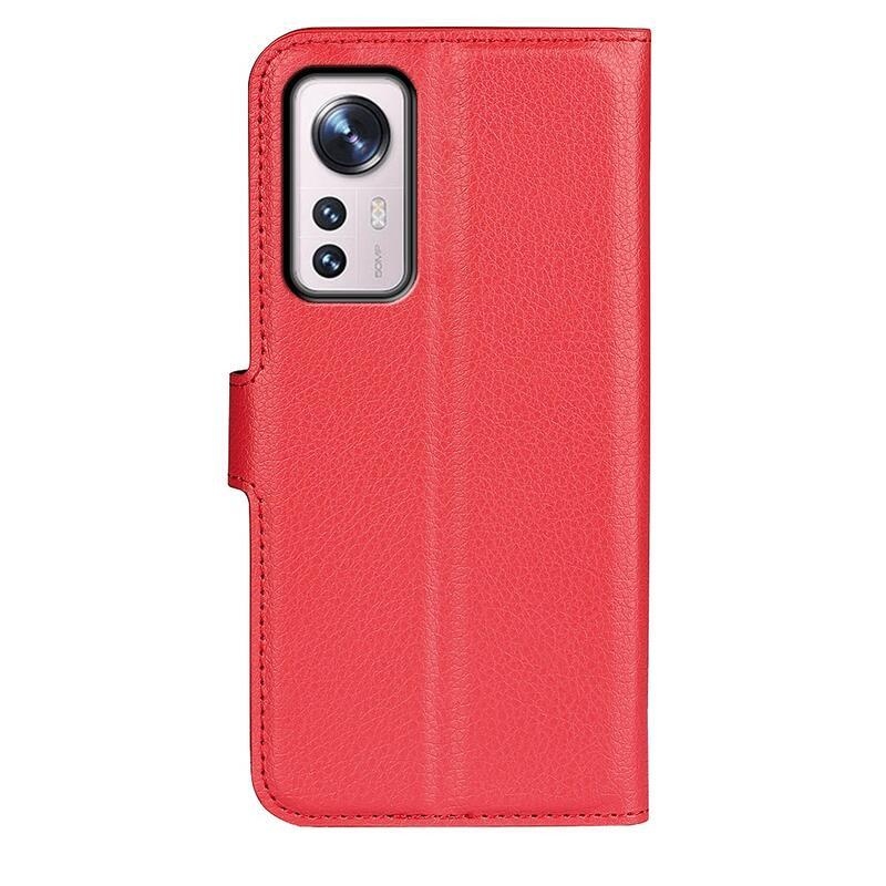Litch PU kožené peněženkové pouzdro pro mobil Xiaomi 12/12X - červené