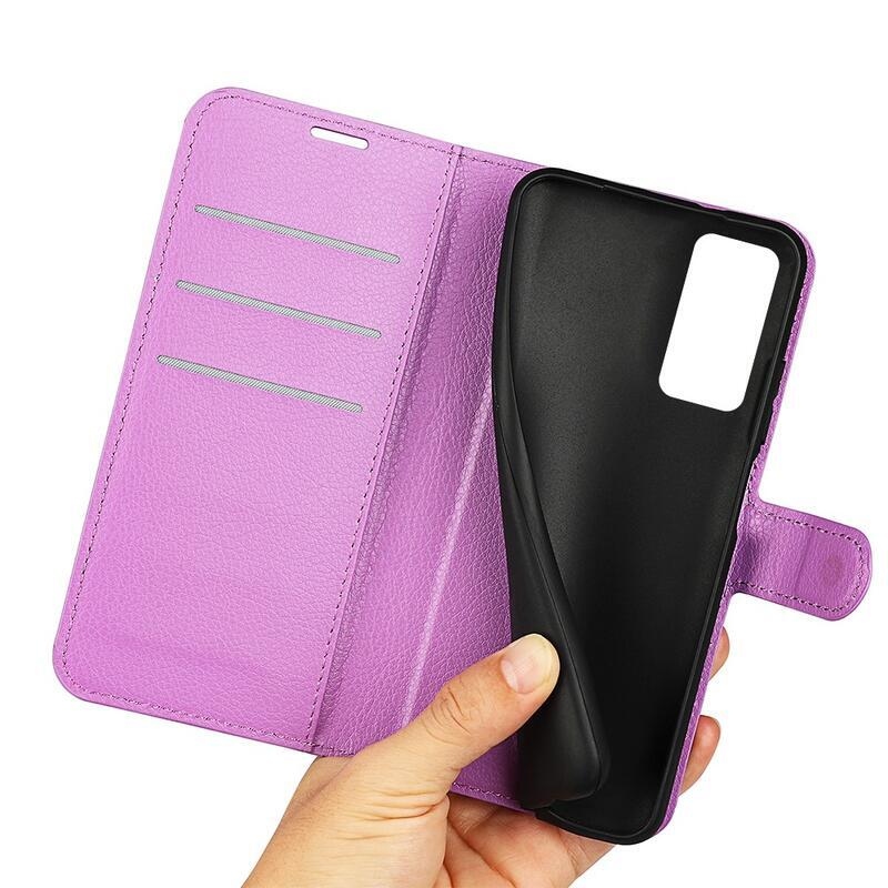 Litch PU kožené peněženkové pouzdro pro mobil Xiaomi 12/12X - fialové