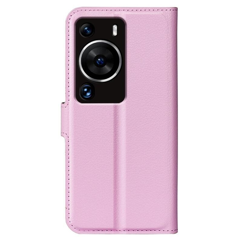 Litchi knížkové pouzdro na Huawei P60 Pro - růžové