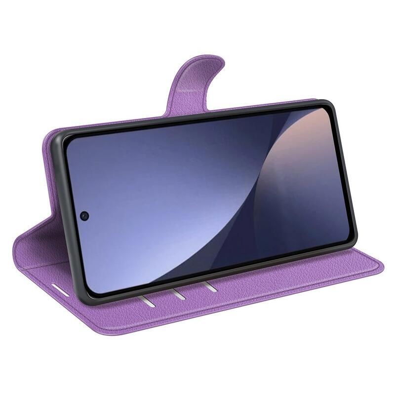 Litchi knížkové pouzdro na Xiaomi 13 Pro - fialové