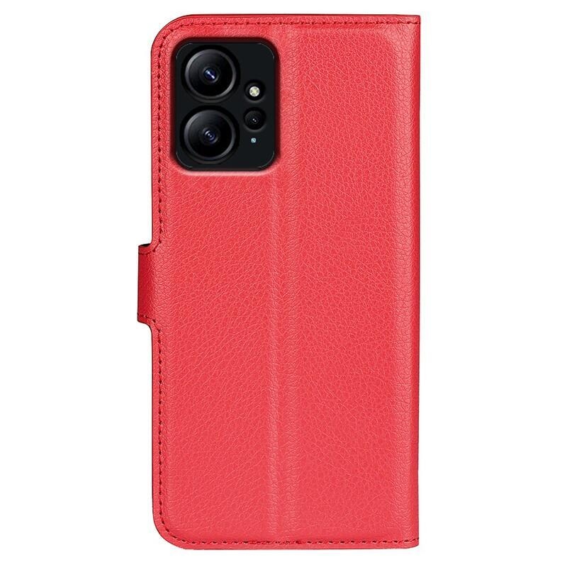 Litchi knížkové pouzdro na Xiaomi Redmi Note 12 4G - červené