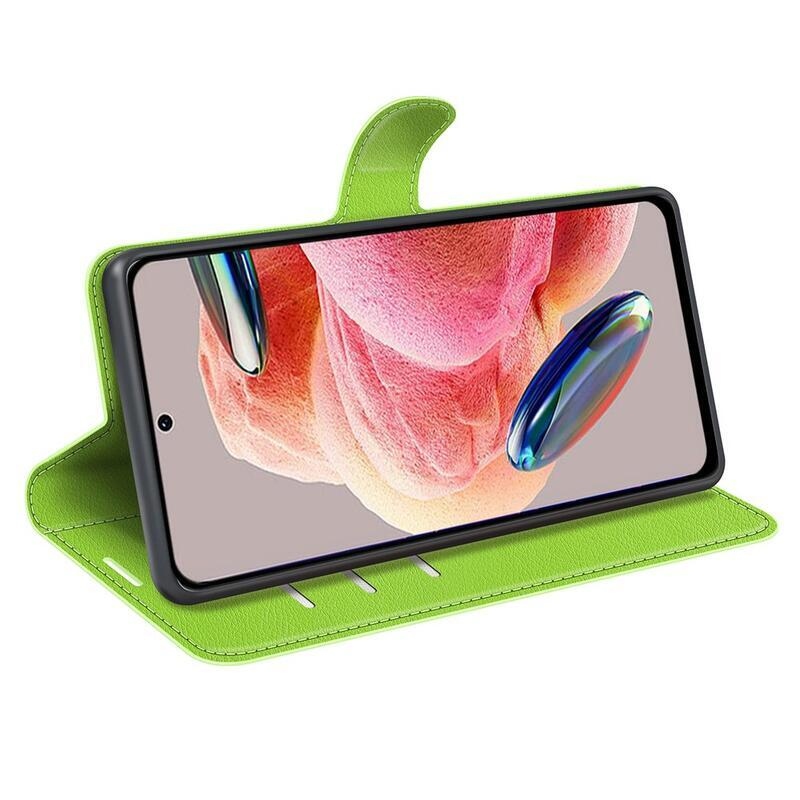 Litchi knížkové pouzdro na Xiaomi Redmi Note 12 4G - zelené