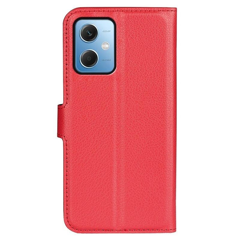 Litchi knížkové pouzdro na Xiaomi Redmi Note 12 5G/Poco X5 5G - červené