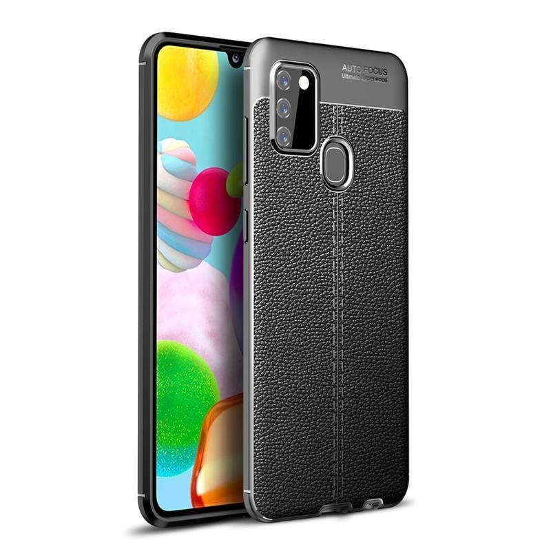 Litchi odolný gelový obal na mobil Samsung Galaxy A21s - černý