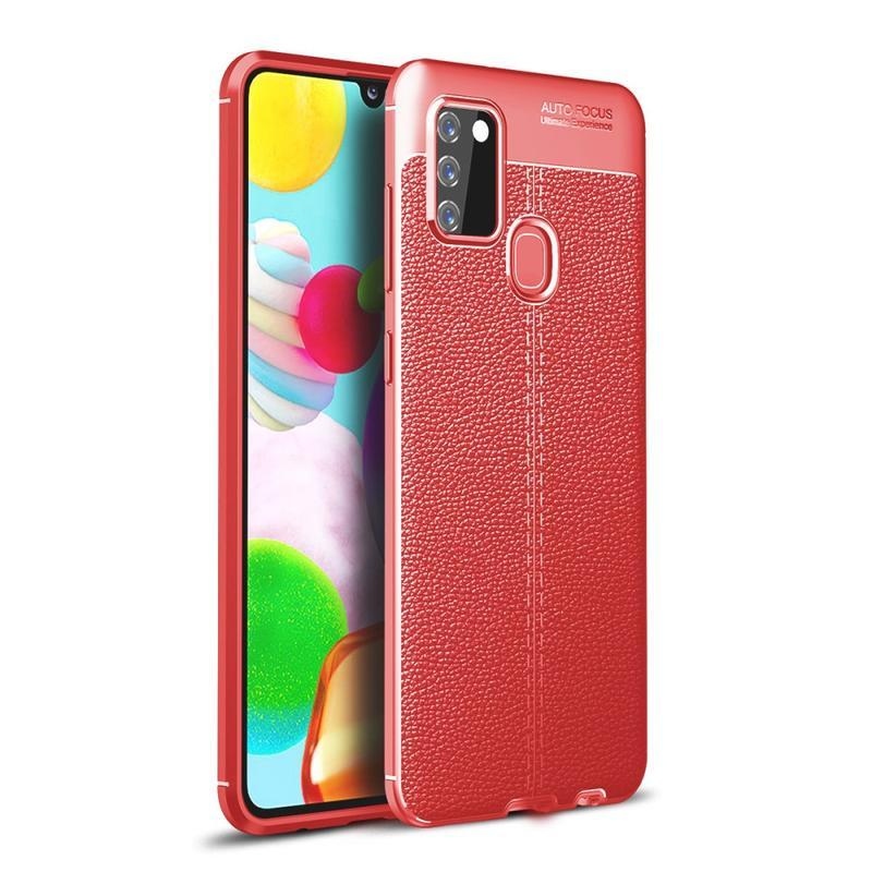 Litchi odolný gelový obal na mobil Samsung Galaxy A21s - červený
