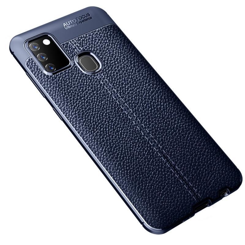 Litchi odolný gelový obal na mobil Samsung Galaxy A21s - modrý