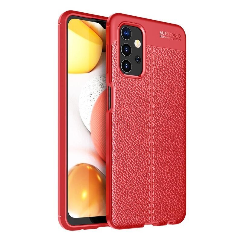 Litchi odolný gelový obal na mobil Samsung Galaxy A32 5G - červený