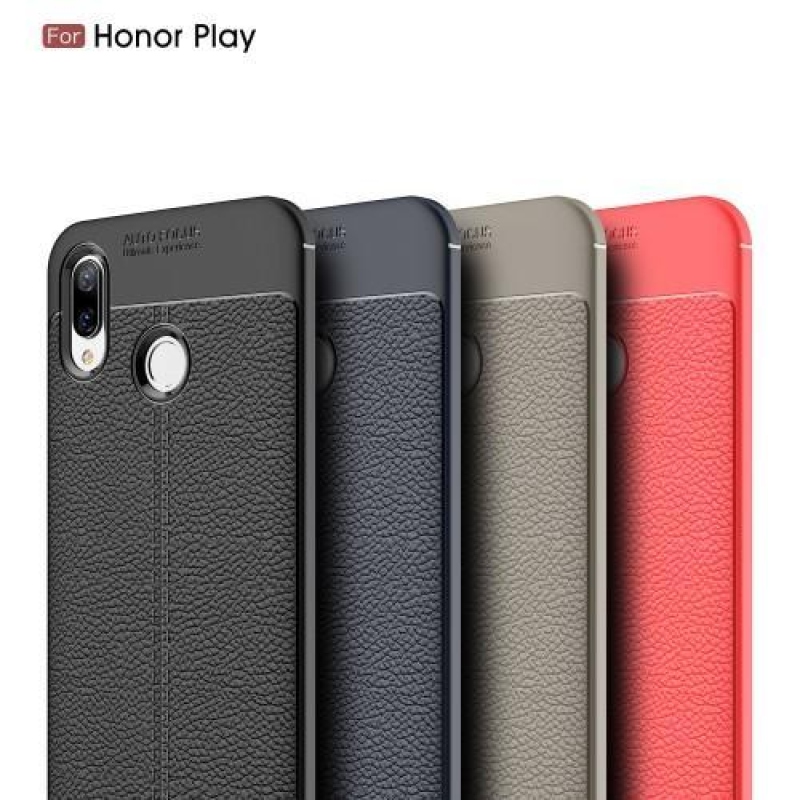 Litchi odolný silikonový kryt na mobil Honor Play - červený
