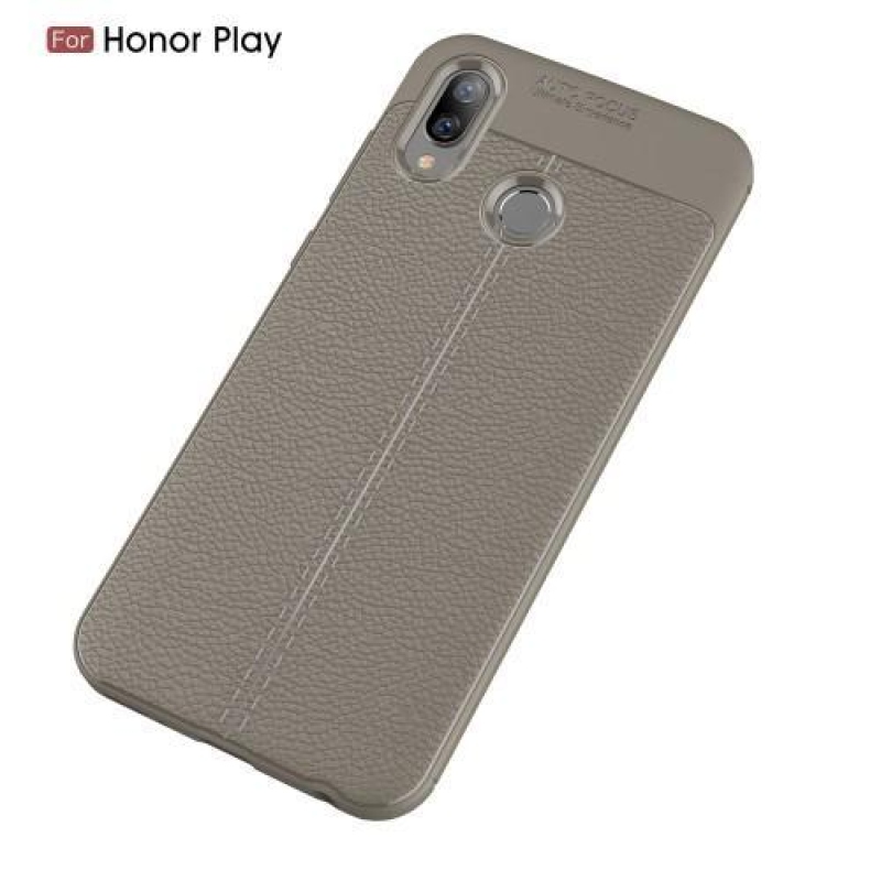 Litchi odolný silikonový kryt na mobil Honor Play - šedý