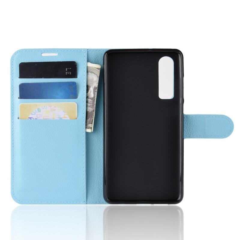 Litchi peněženkové pouzdro na Huawei P30 - modré