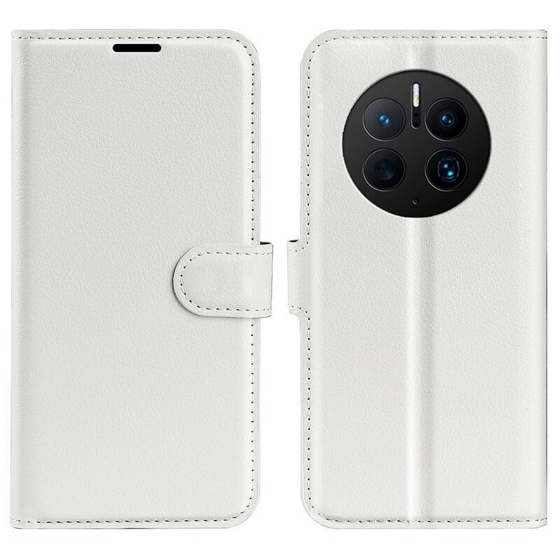 Litchi peněženkové pouzdro na mobil Huawei Mate 50 Pro - bílé