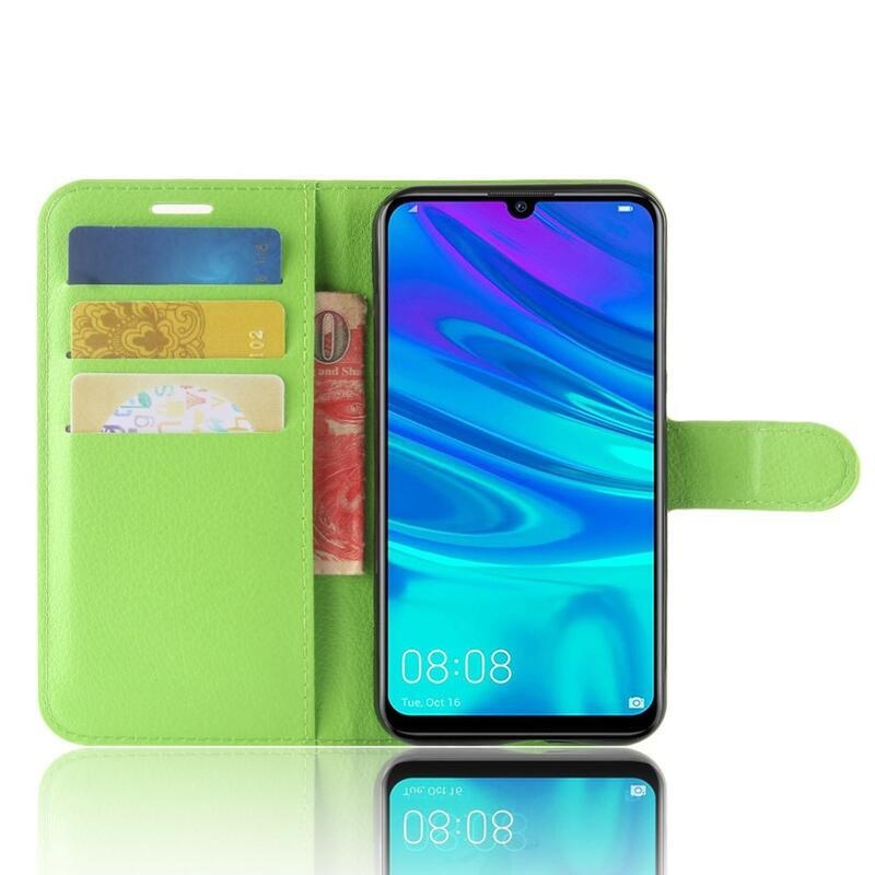 Litchi peněženkové pouzdro na mobil Huawei P30 Lite - zelené